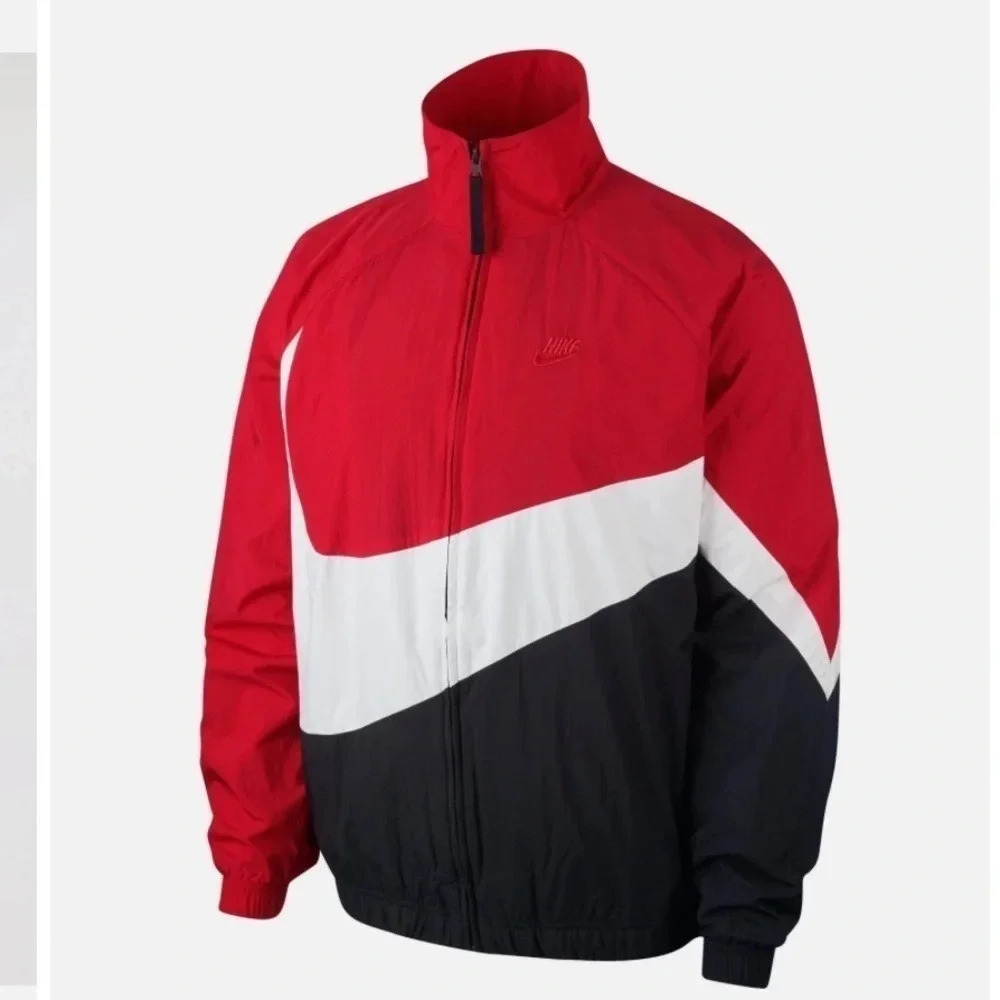 Nike Big Swoosh Woven Red/Black/White Jacket Men’s size Small - Picture 2 of 12